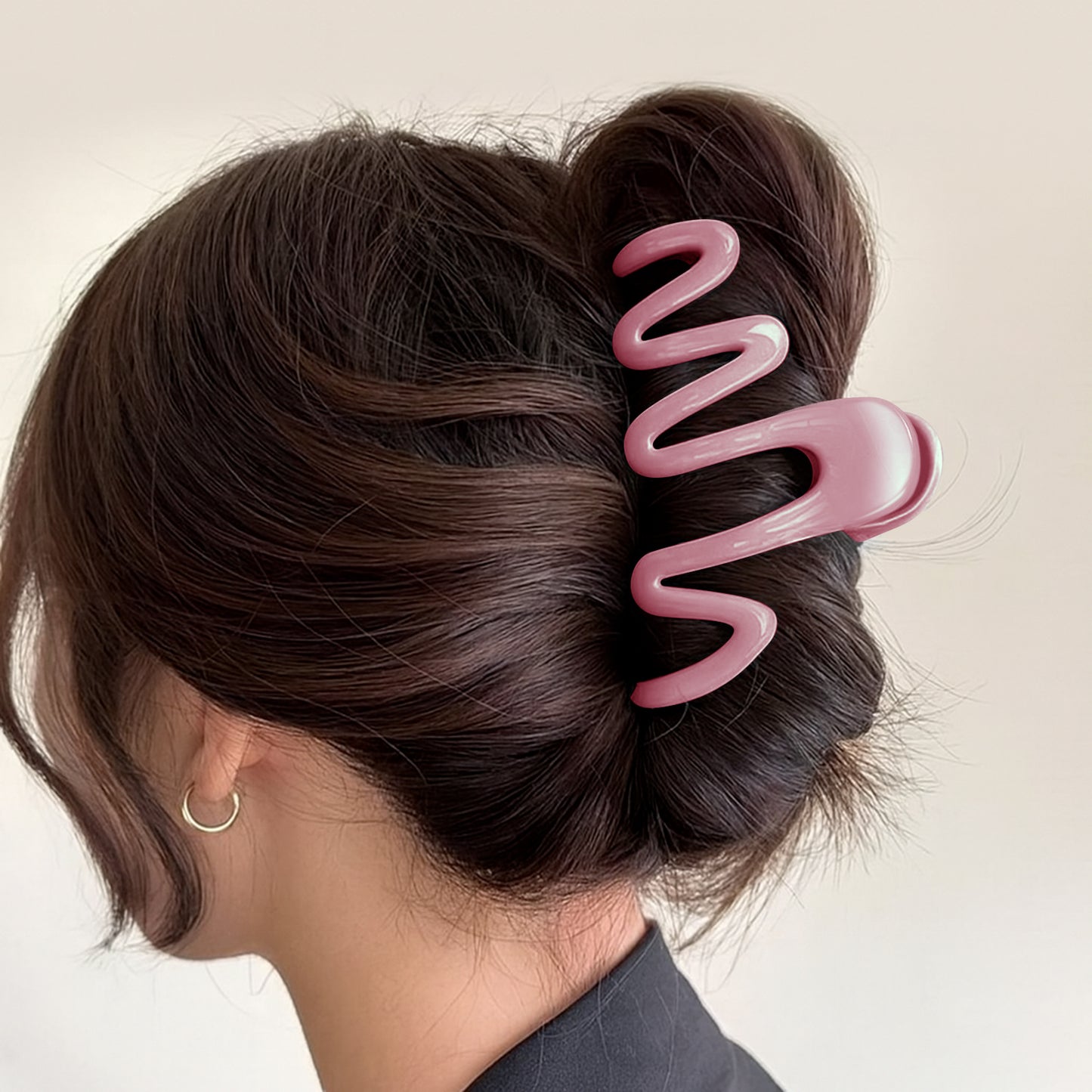 Pince Cheveux Zigzag Twist Vertigo Rose Dragée