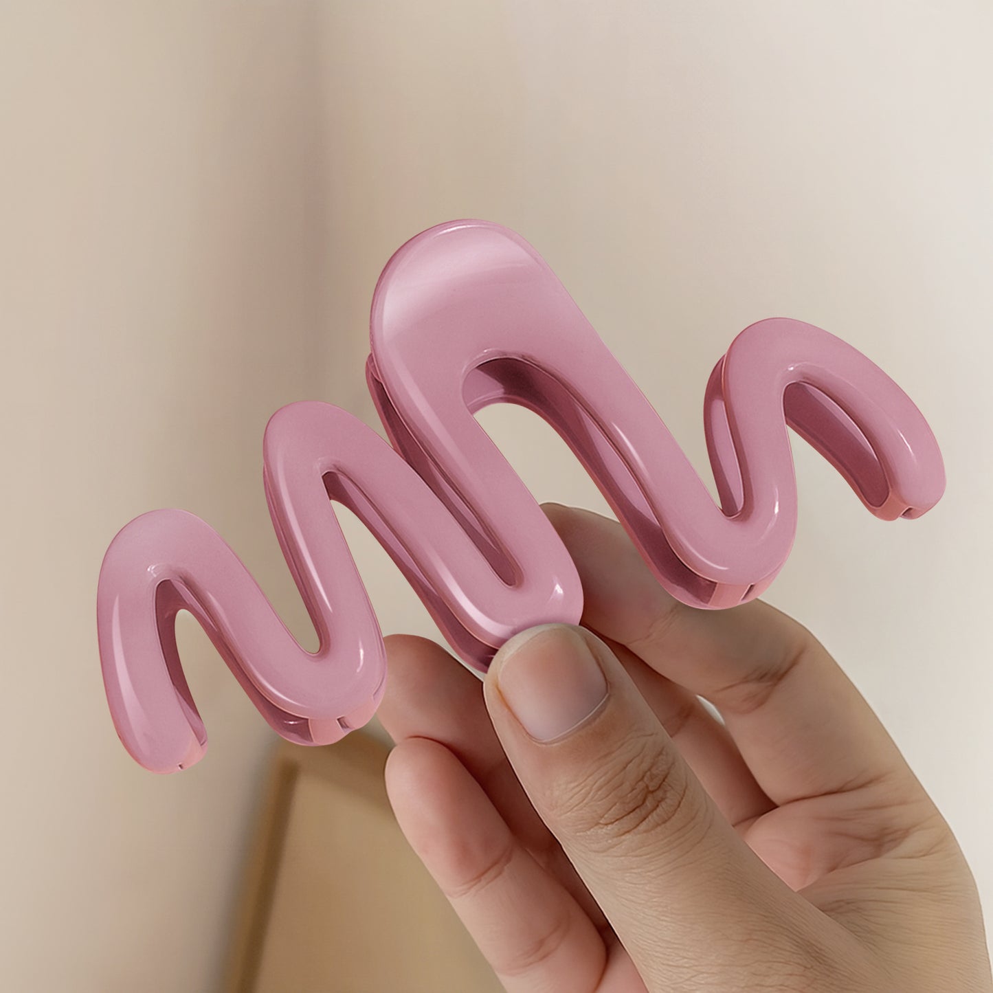 Pince Cheveux Zigzag Twist Vertigo Rose Dragée