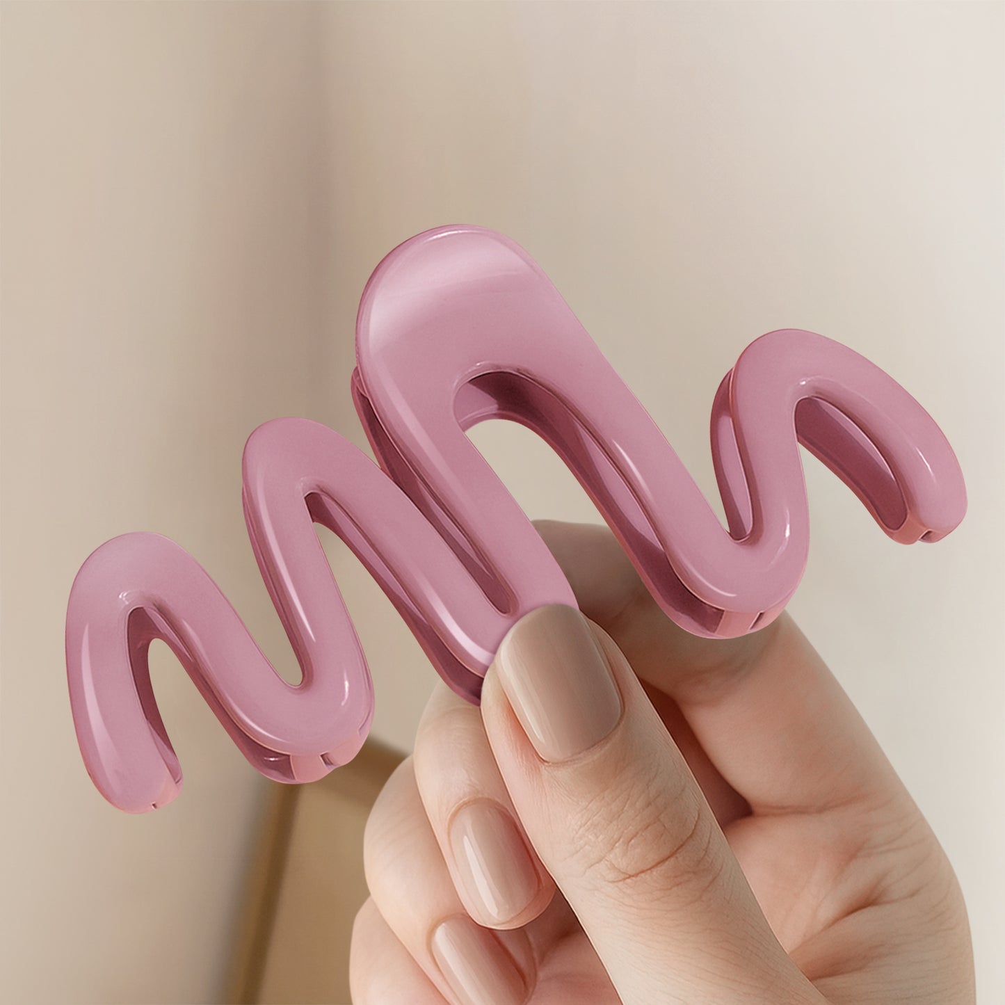 Pince Cheveux Zigzag Twist Vertigo Rose Dragée
