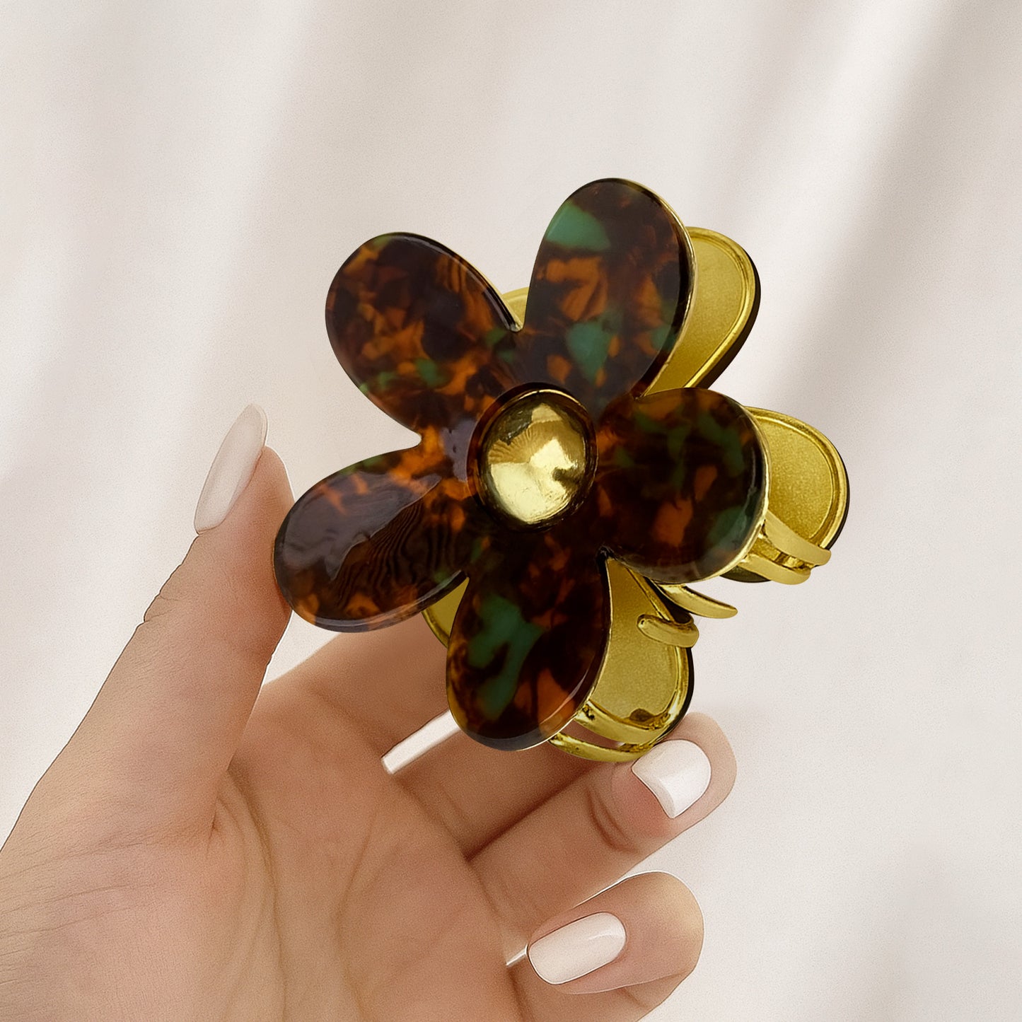 Pince Cheveux Smoky Blossom Ambre Marbré