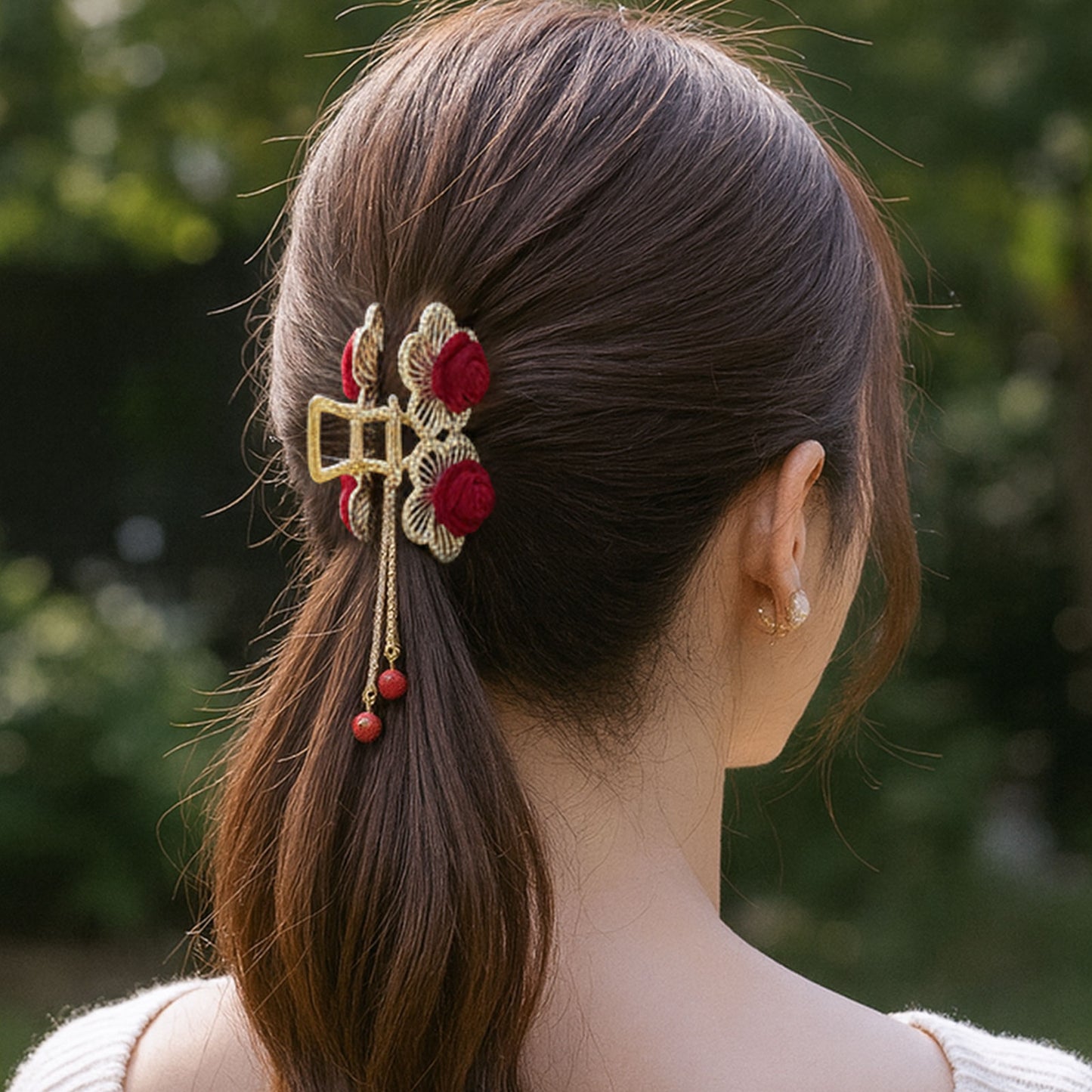 Pince Bijou Rose & Pearl Bordeaux