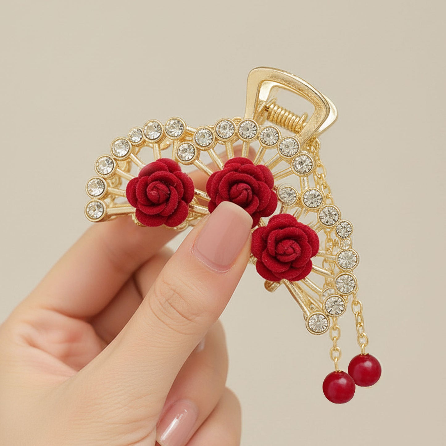 Pince Bijou Pearl Tiara Bordeaux