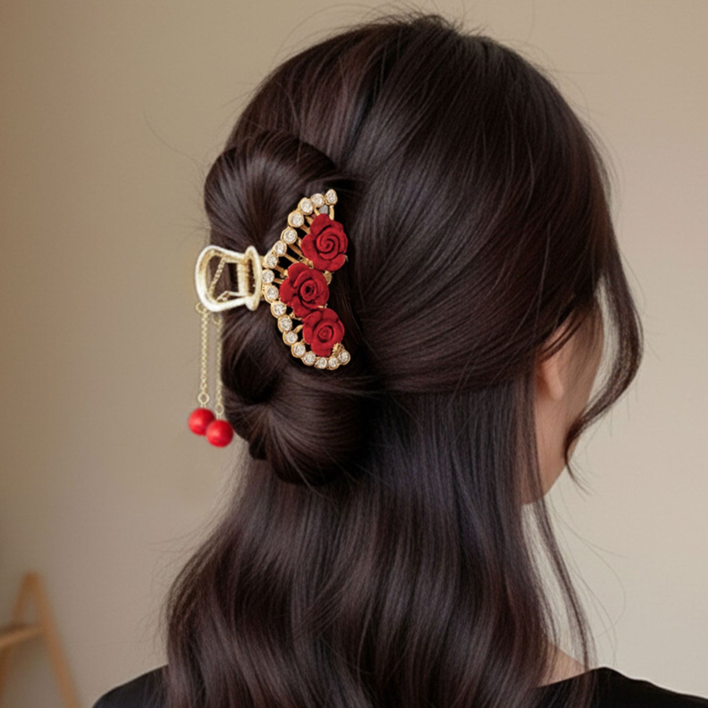Pince Bijou Pearl Tiara Bordeaux