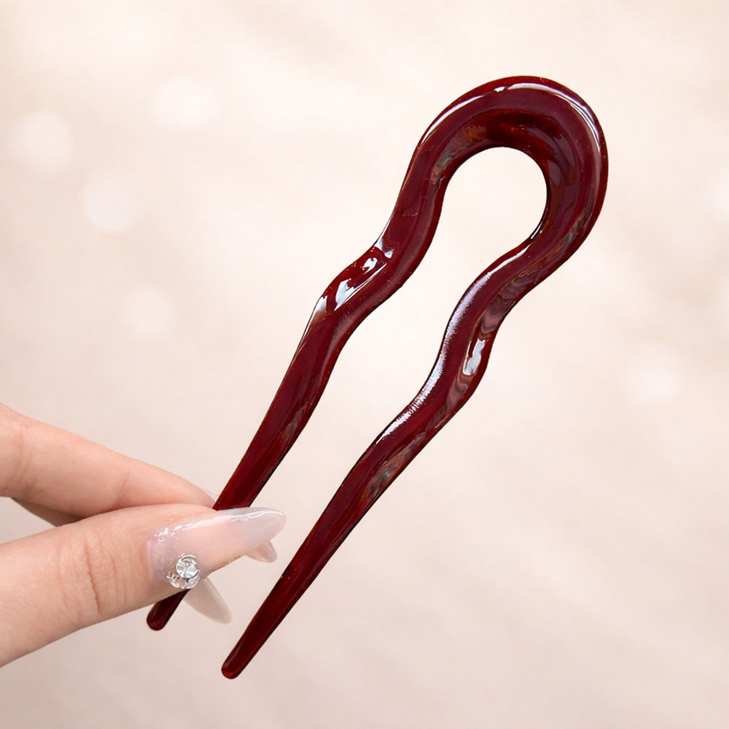 Épingle à Chignon Française Ondulée Passion Rubis