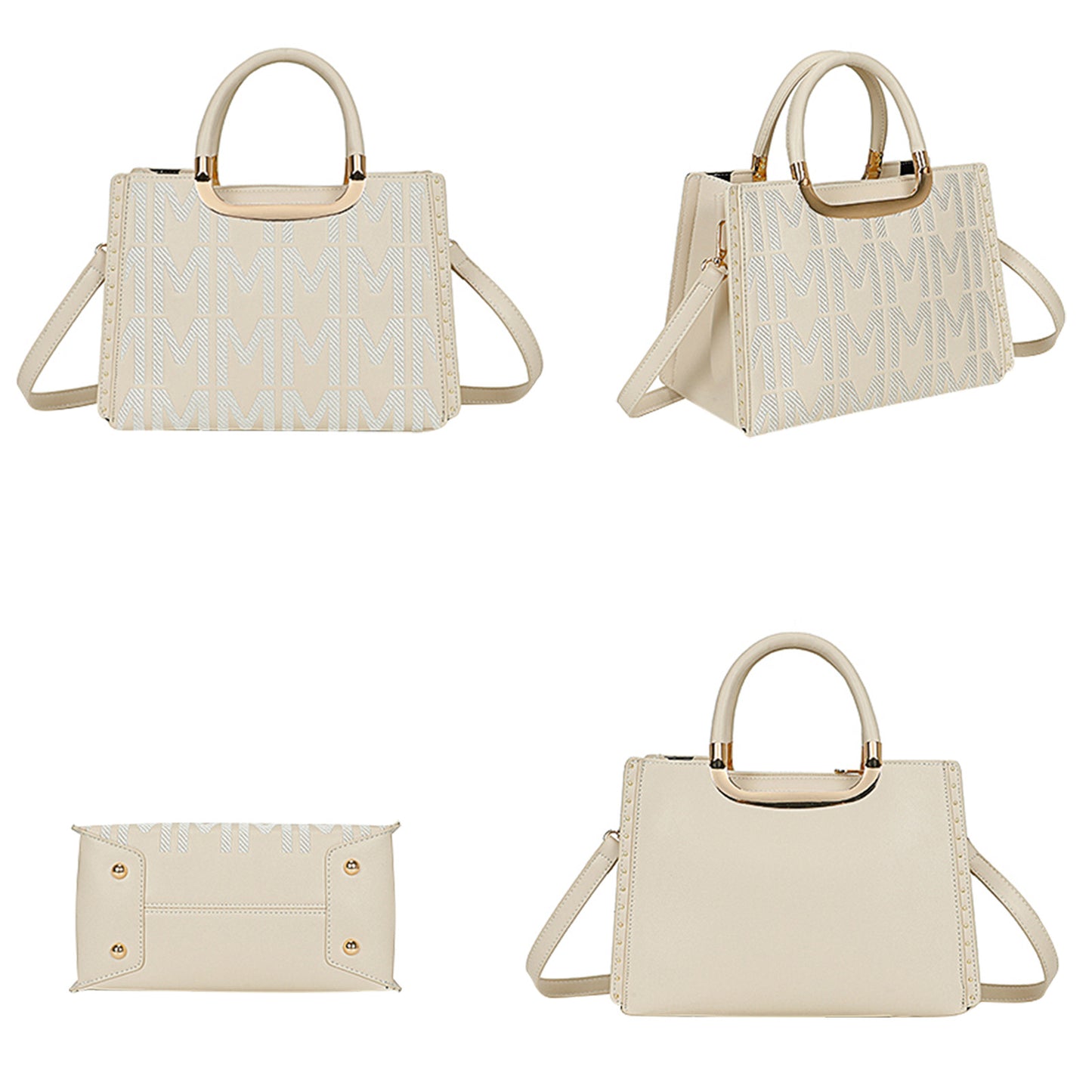 Sac à Main Imprimé Monogramme Le Reflet Beige