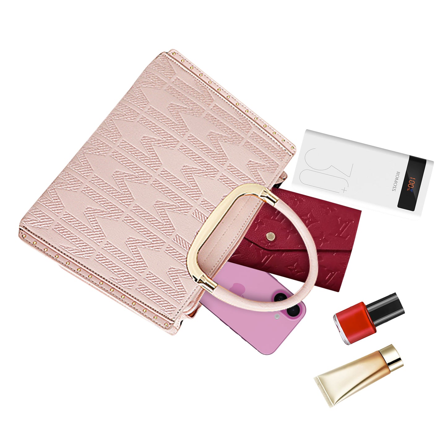 Sac à Main Imprimé Monogramme Le Reflet Rose