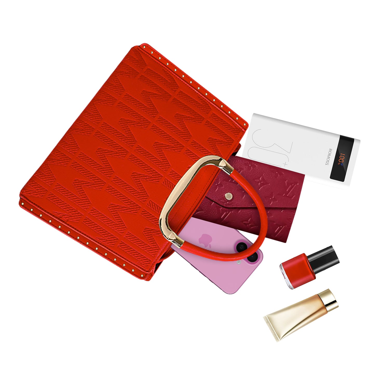 Sac à Main Imprimé Monogramme Le Reflet Rouge