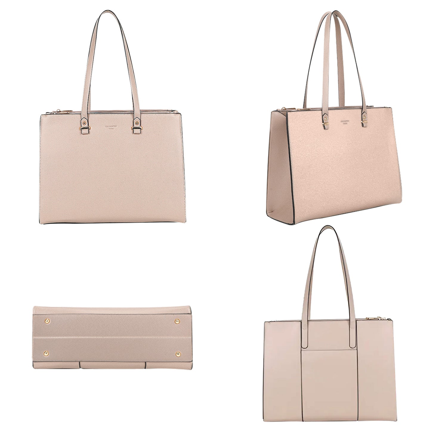 Sac Cabas Porté Épaule en Similicuir Le Classique Taupe