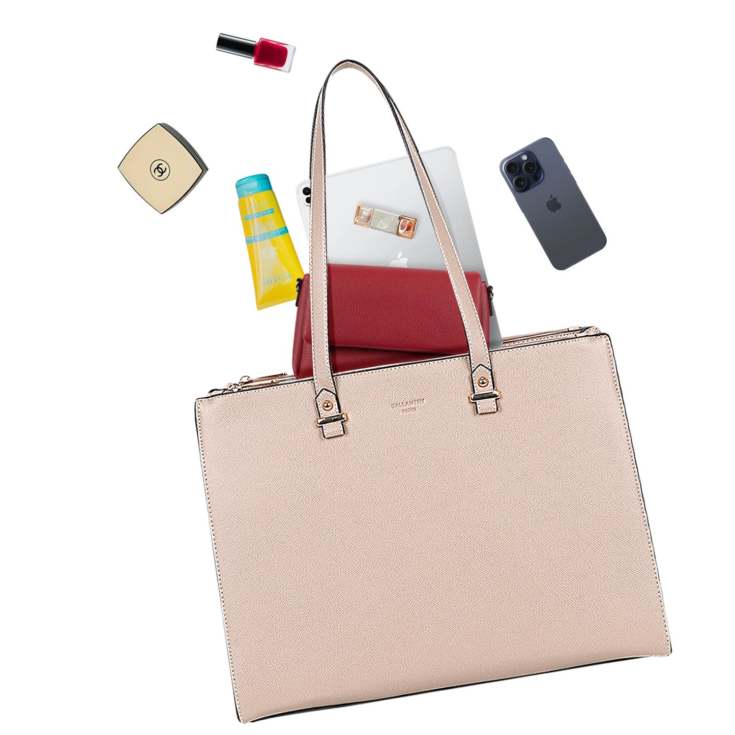 Sac Cabas Porté Épaule en Similicuir Le Classique Taupe