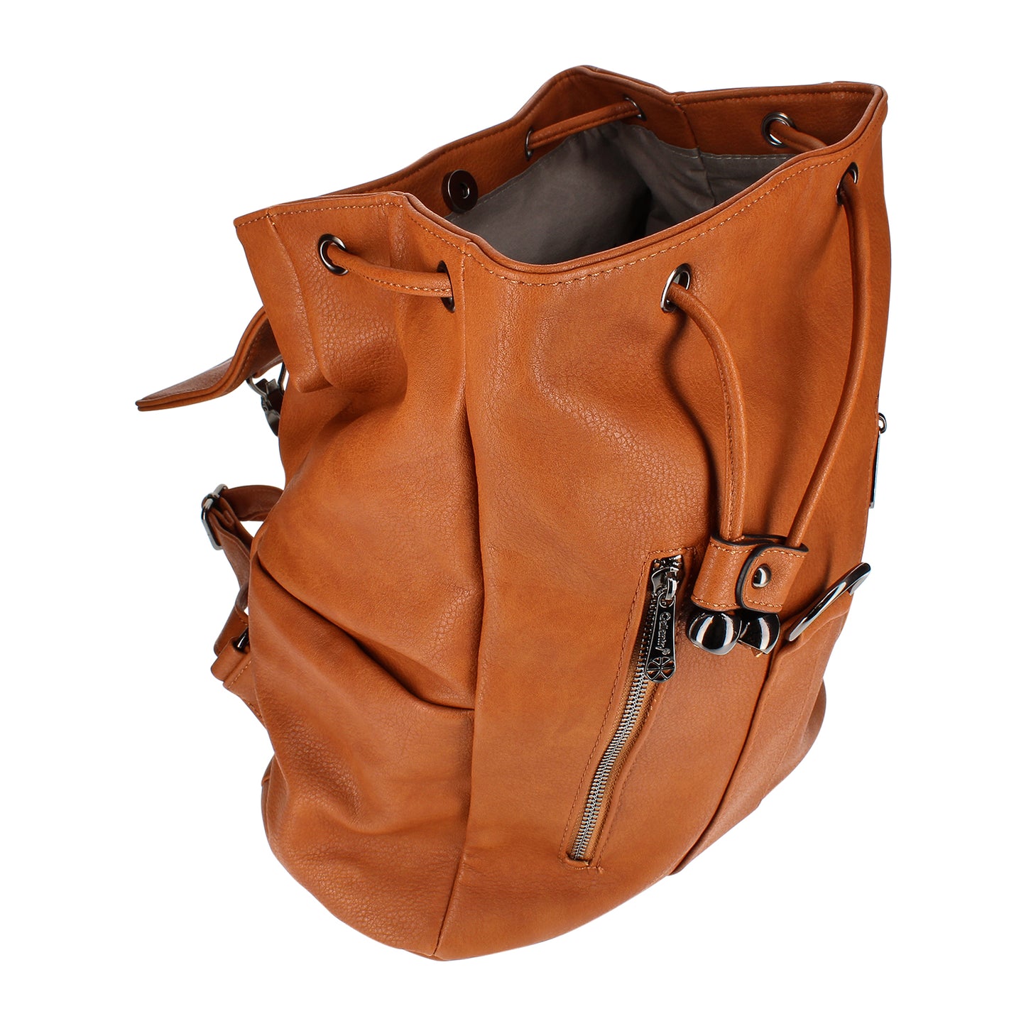 Sac à Dos Silhouette Chic en Similicuir Marron