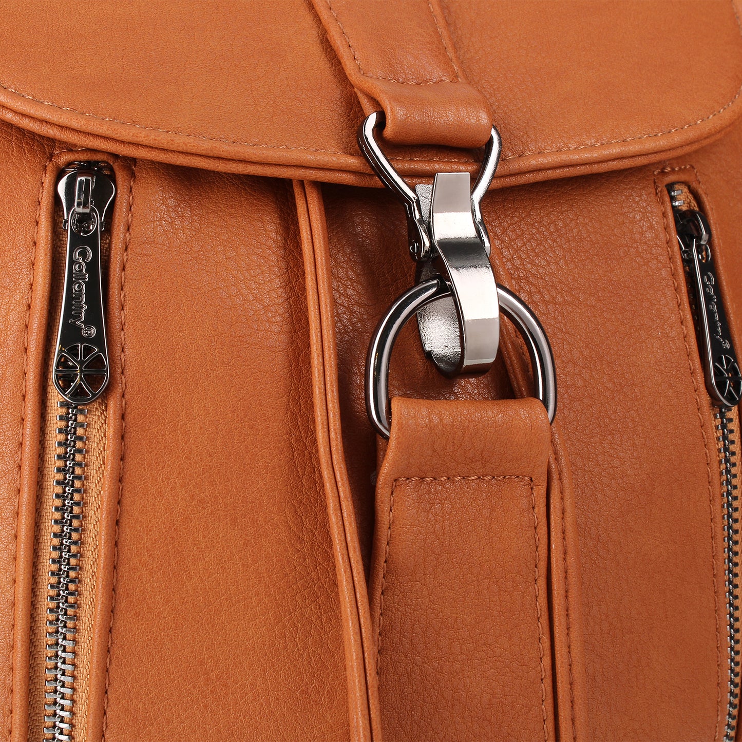 Sac à Dos Silhouette Chic en Similicuir Marron