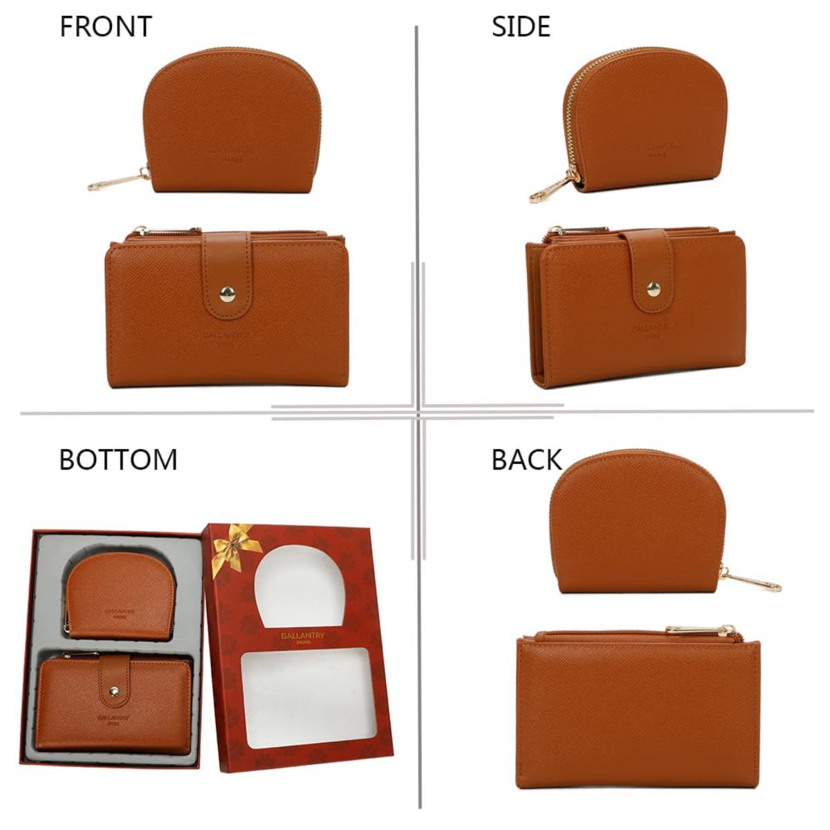 Coffret Duo de Portefeuille et Porte-cartes L'Essentiel Marron