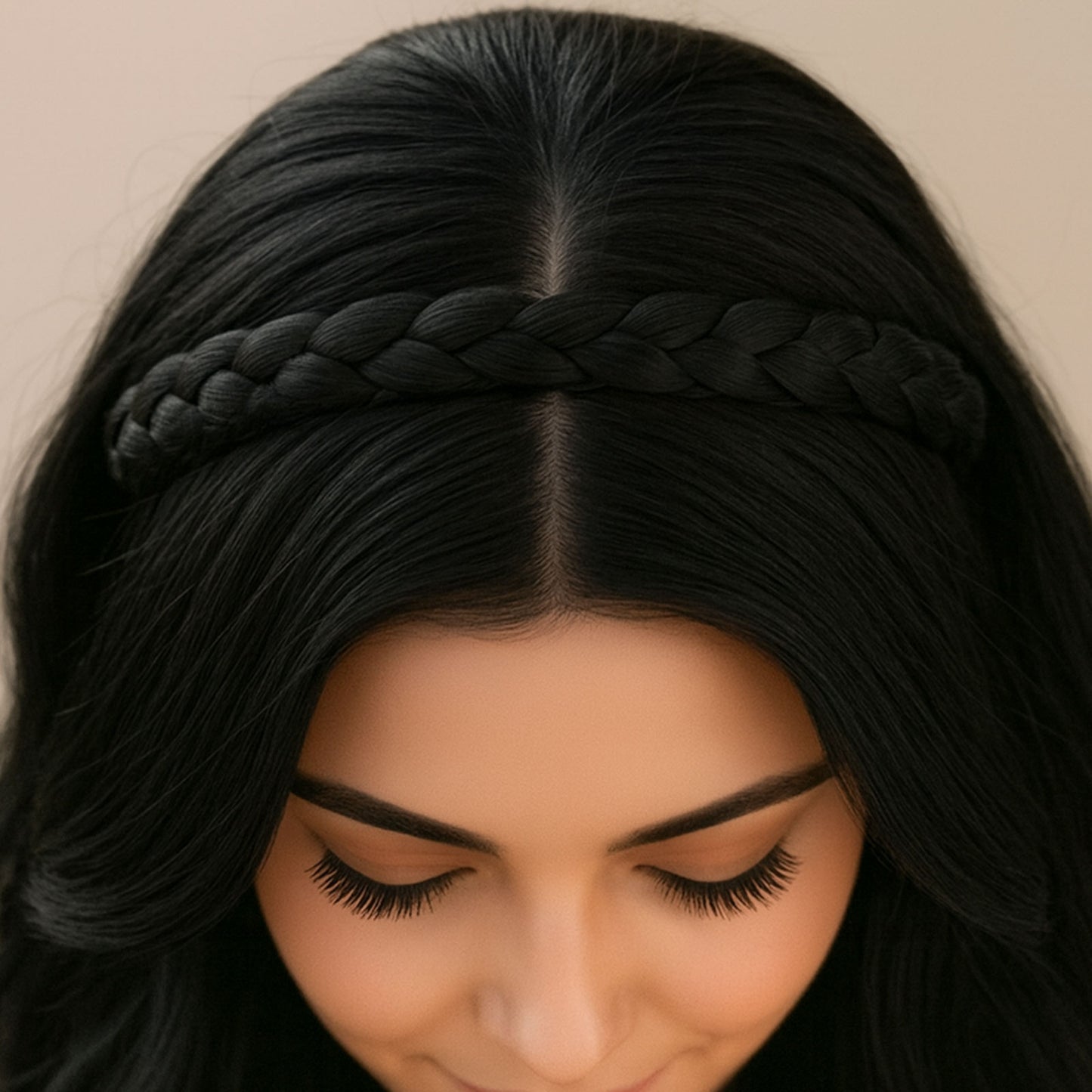 Serre-tête Couronne Tressée Maryrose Noir