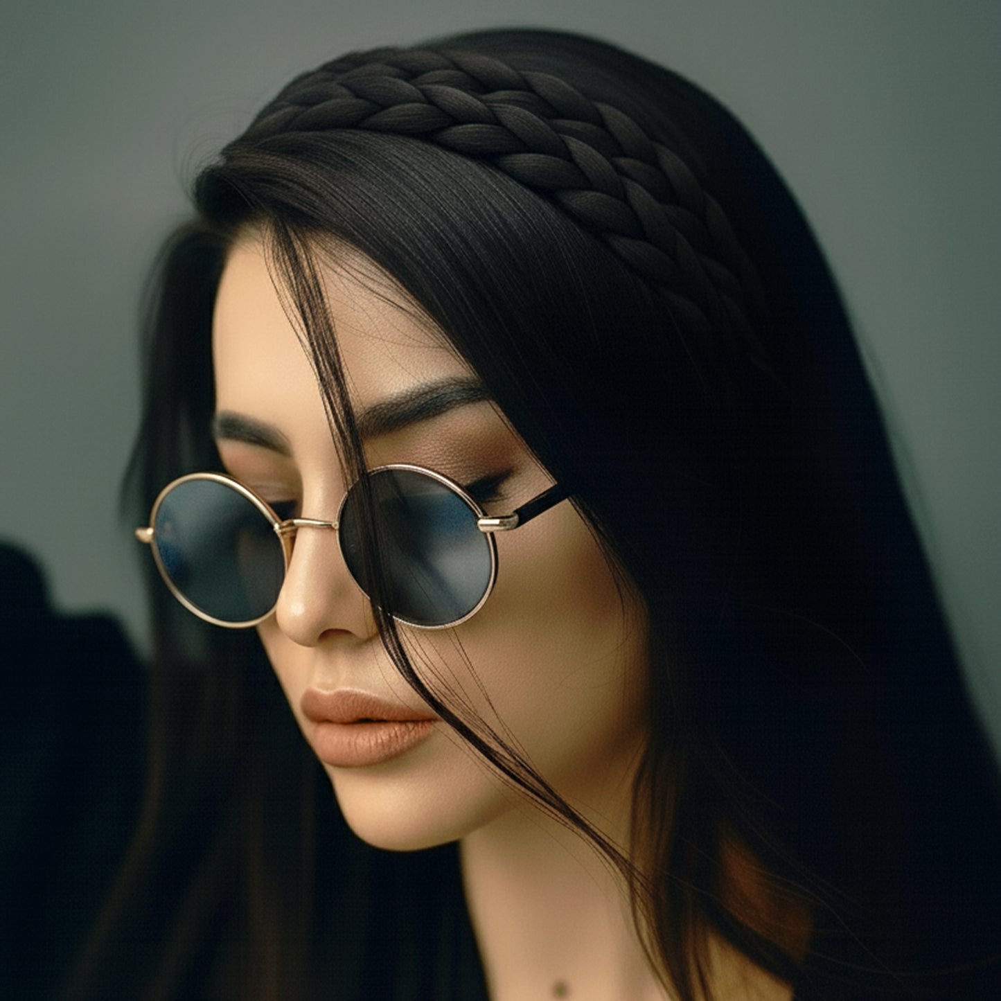 Serre-tête Couronne Tressée May-rose Noir