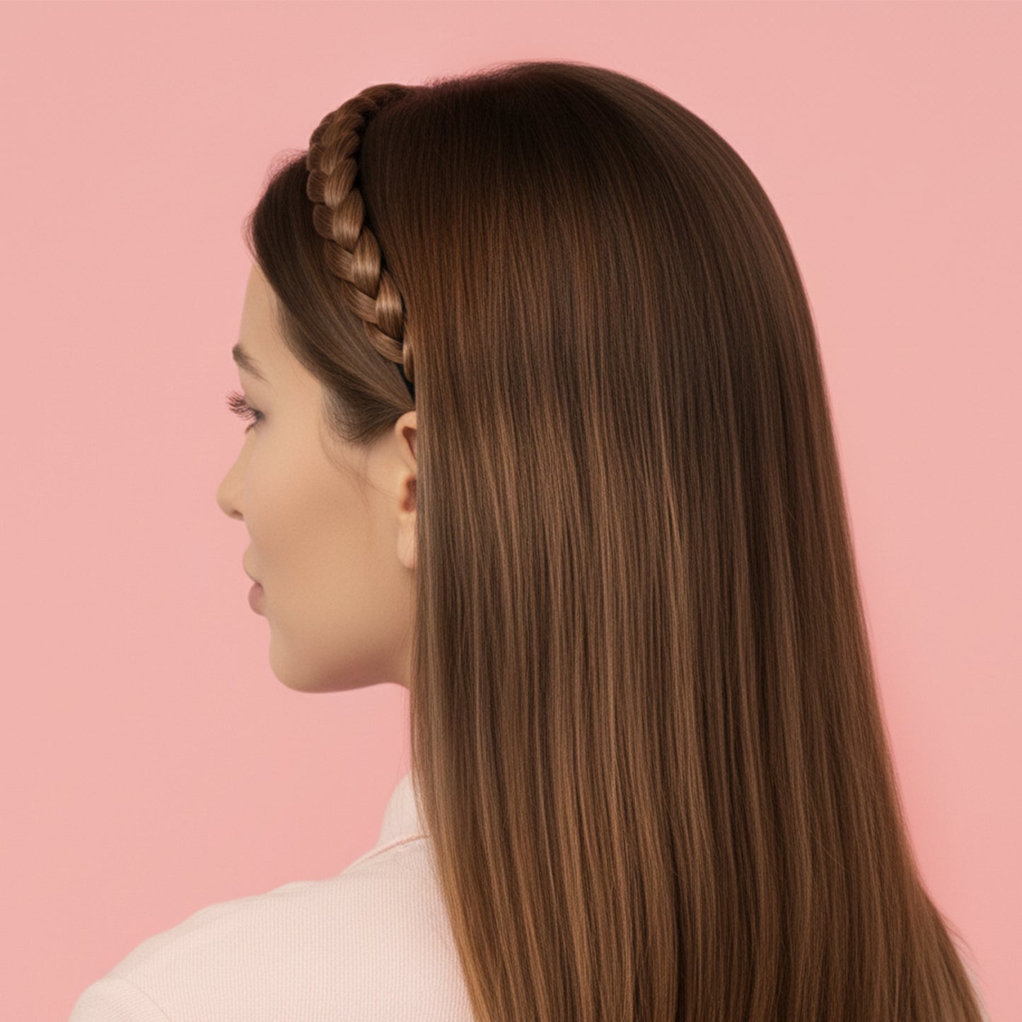 Serre-tête Couronne Tressée Maryrose Marron Foncé