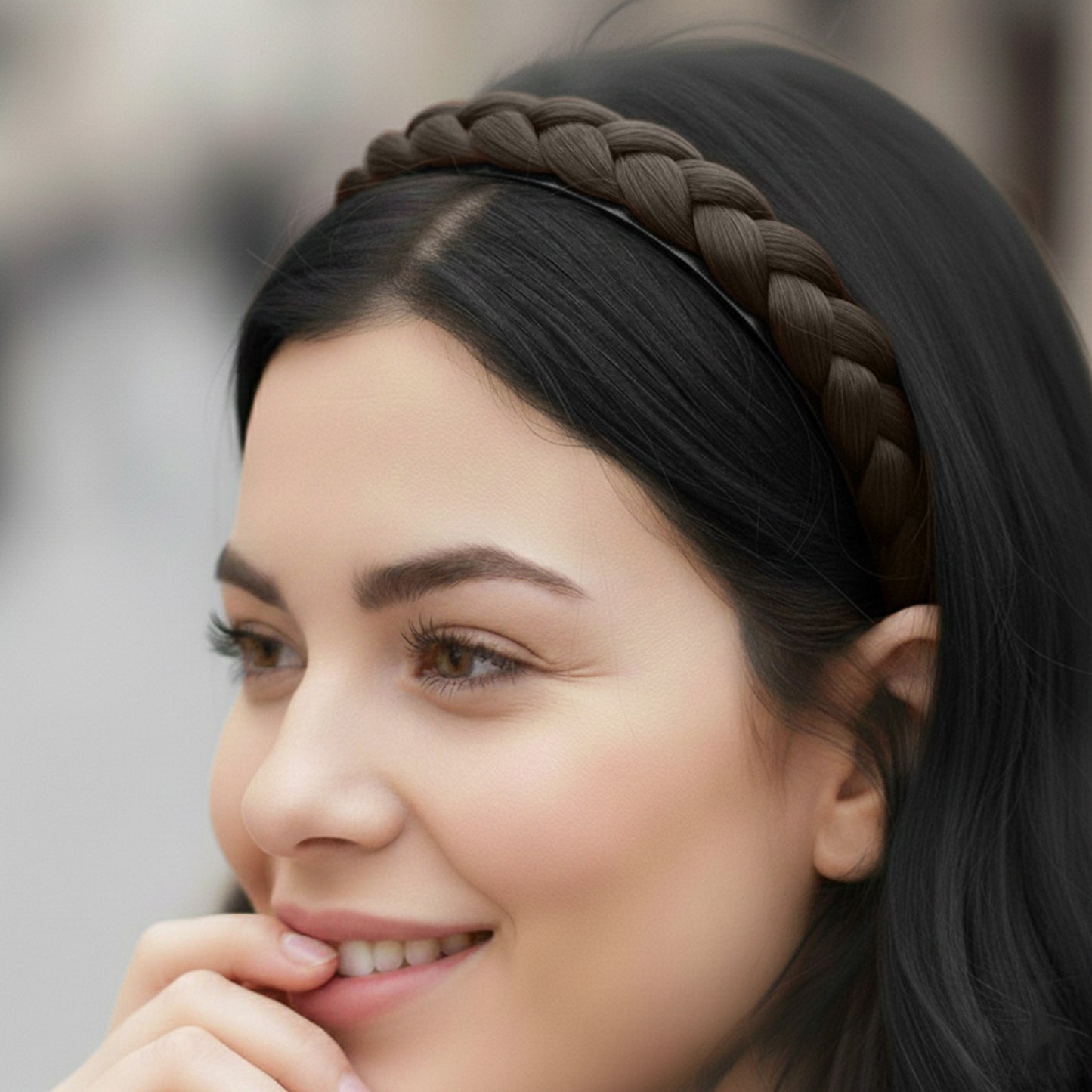 Serre-tête Couronne Tressée Maryrose Châtain