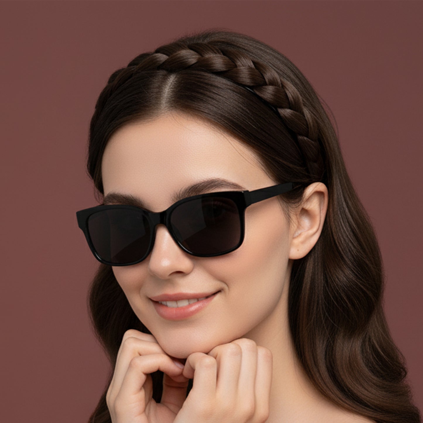 Serre-tête Couronne Tressée Maryrose Châtain