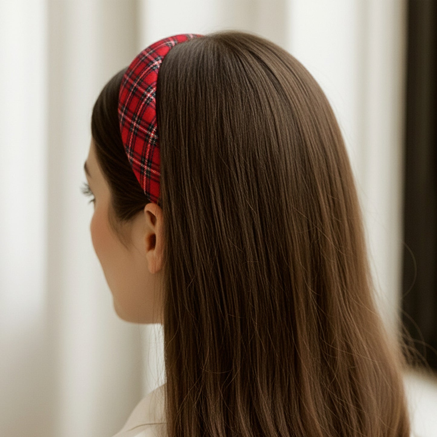 Serre-tête Large Scottish Highland Rouge