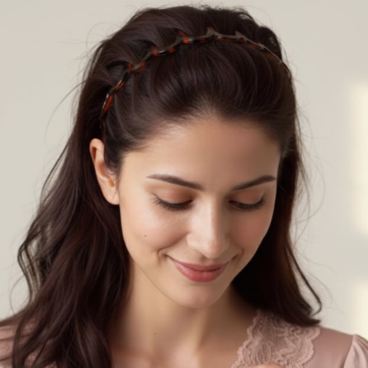 Serre tête Havana Wave Rythm Transparent Ambré Marron Foncé