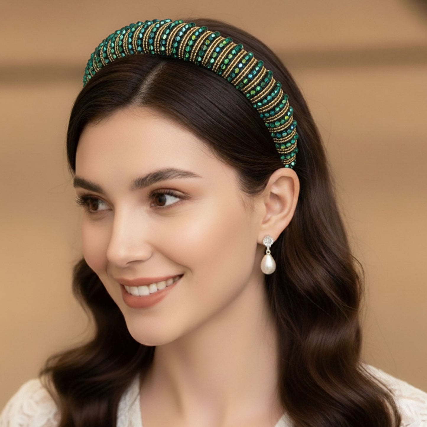 Serre-tête Large Angie Couronne d’Émeraude