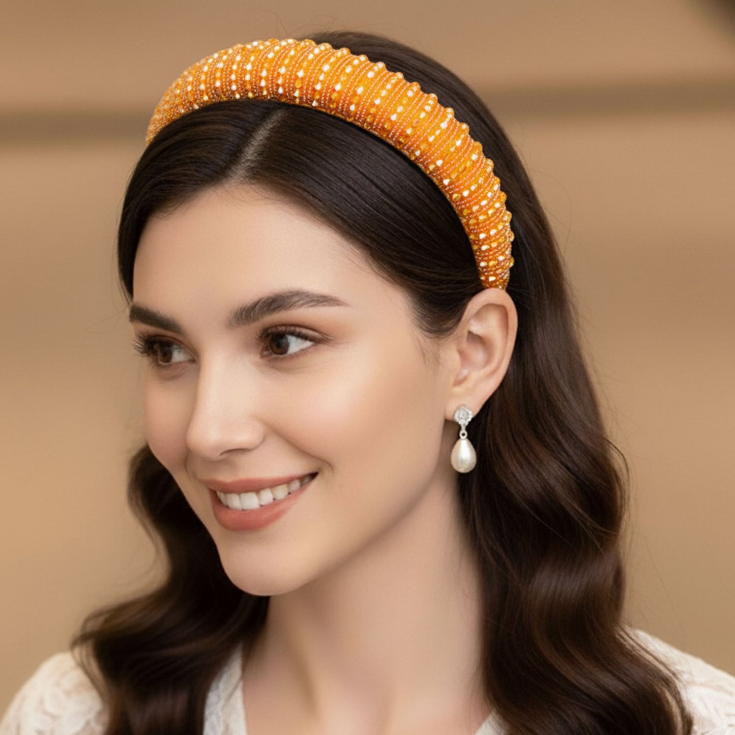 Serre-tête Large Angie Citrine Étincelante