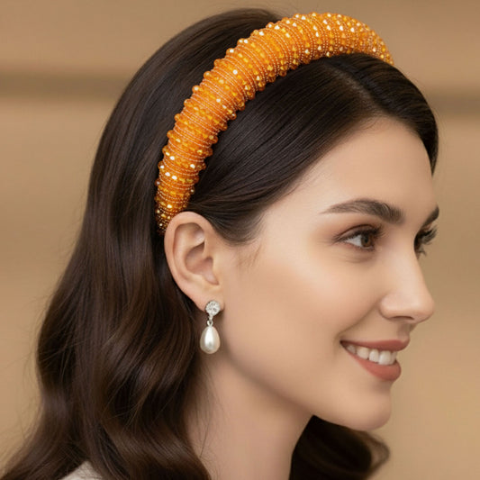 Serre-tête Large Angie Citrine Étincelante