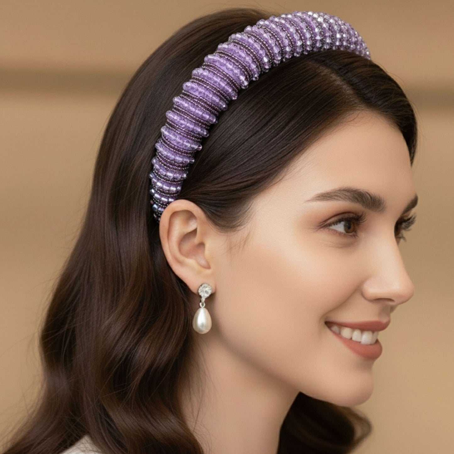 Serre-tête Large Angie Reflets Lilas