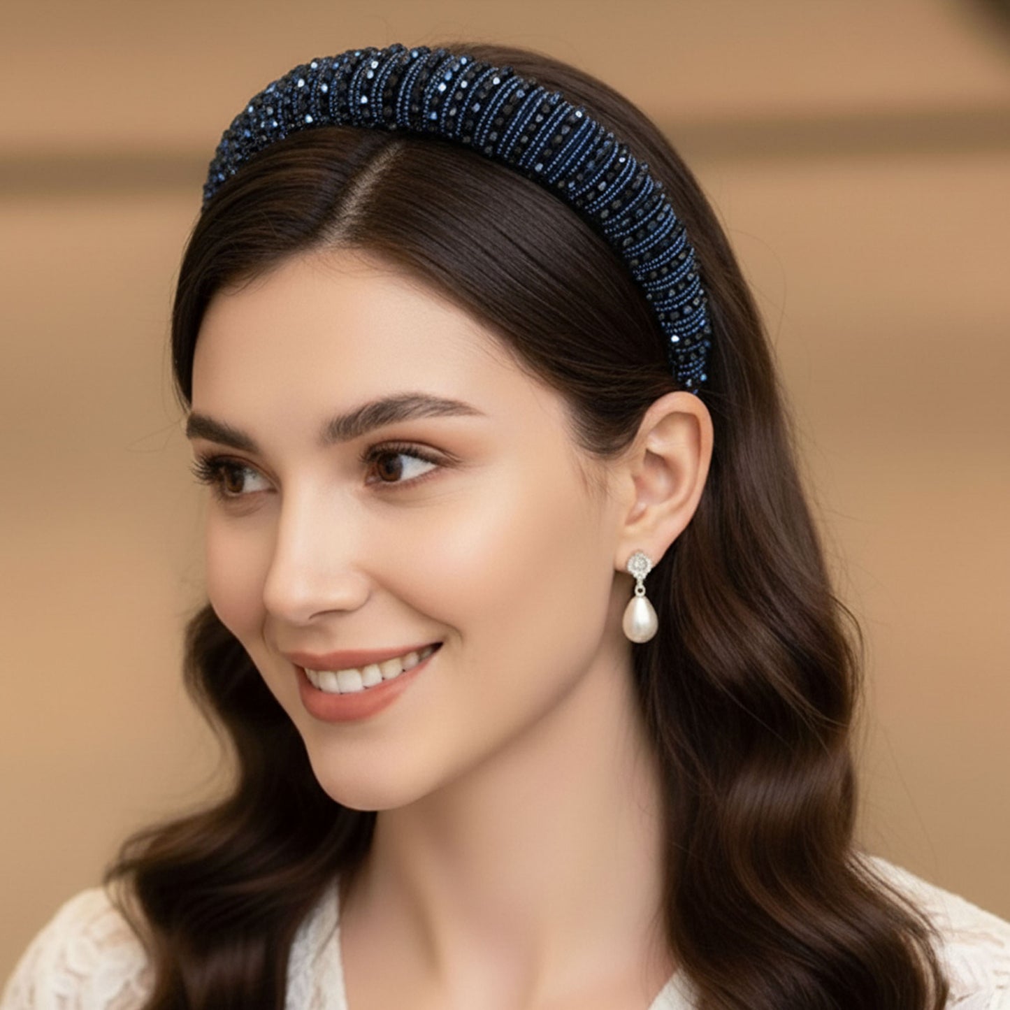 Serre-tête Large Angie Cristaux d’Hématite