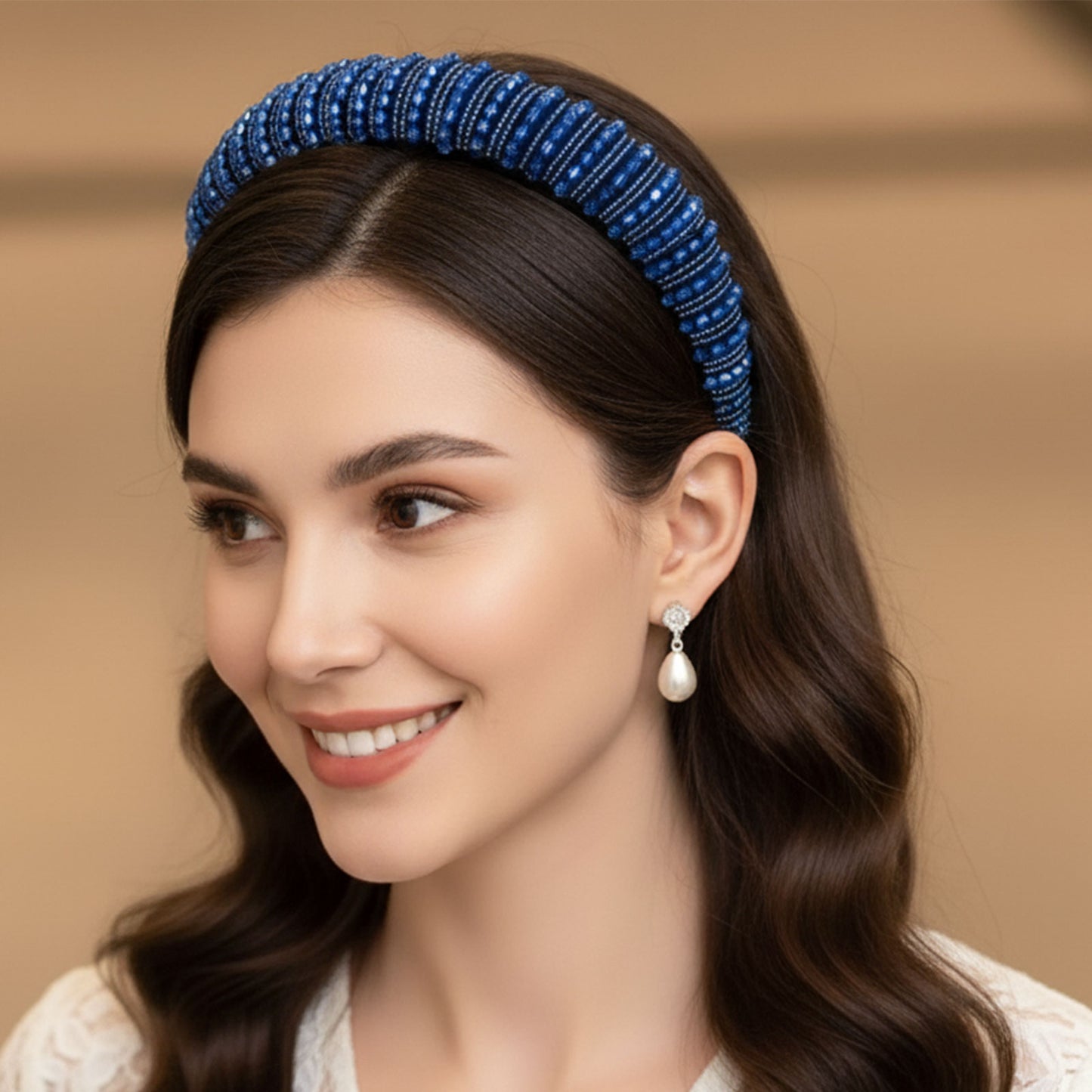 Serre-tête Large Angie Cristaux de Lapis