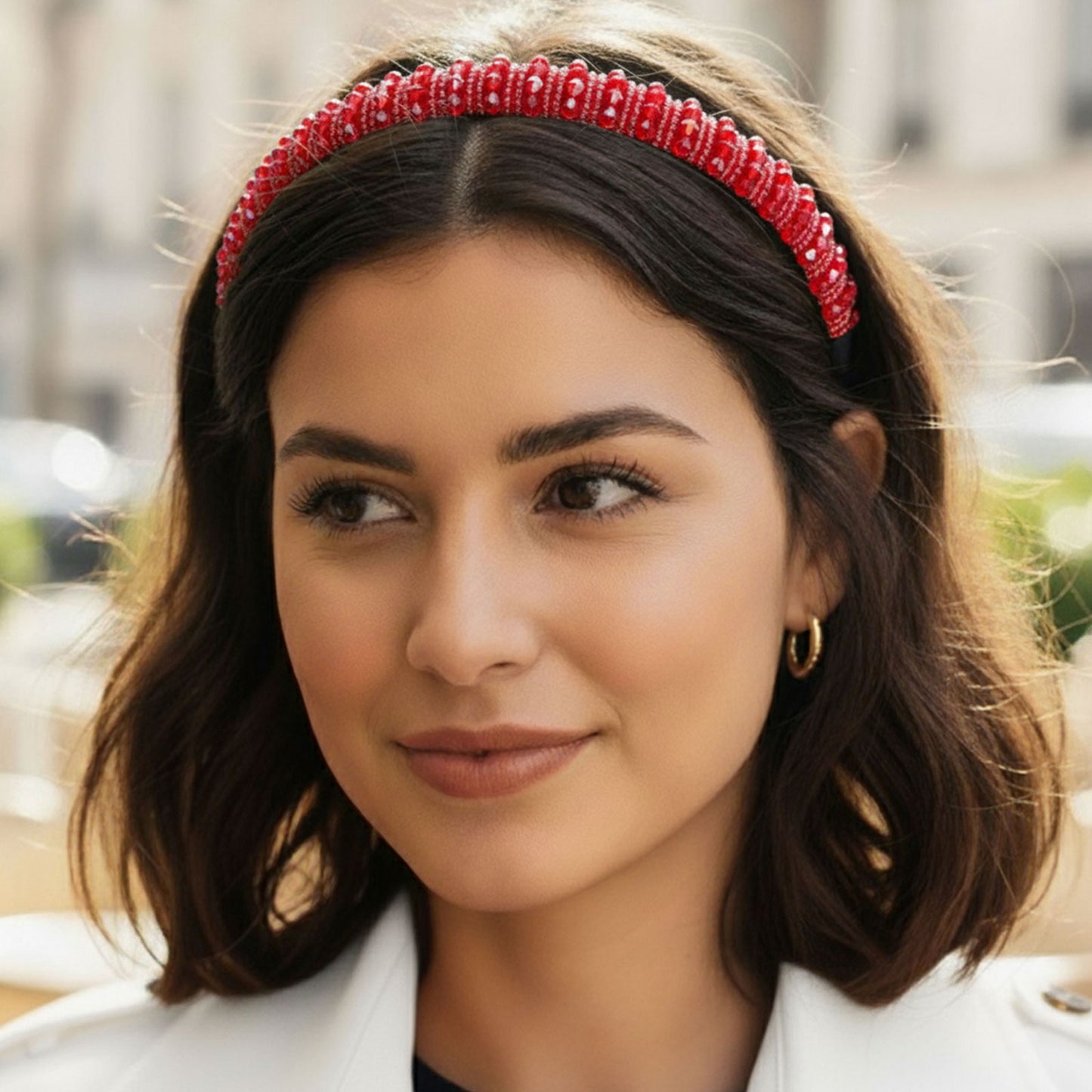 Serre-tête Bijou Angie Éclat Rubis