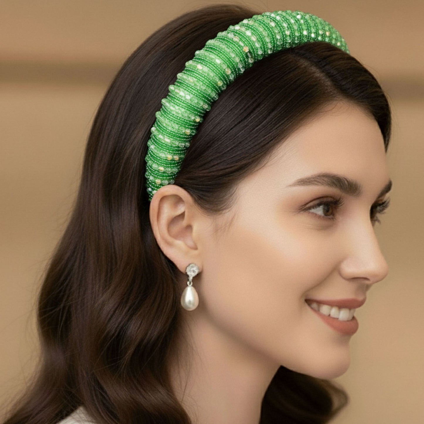 Serre-tête Large Angie Cristaux de Jade