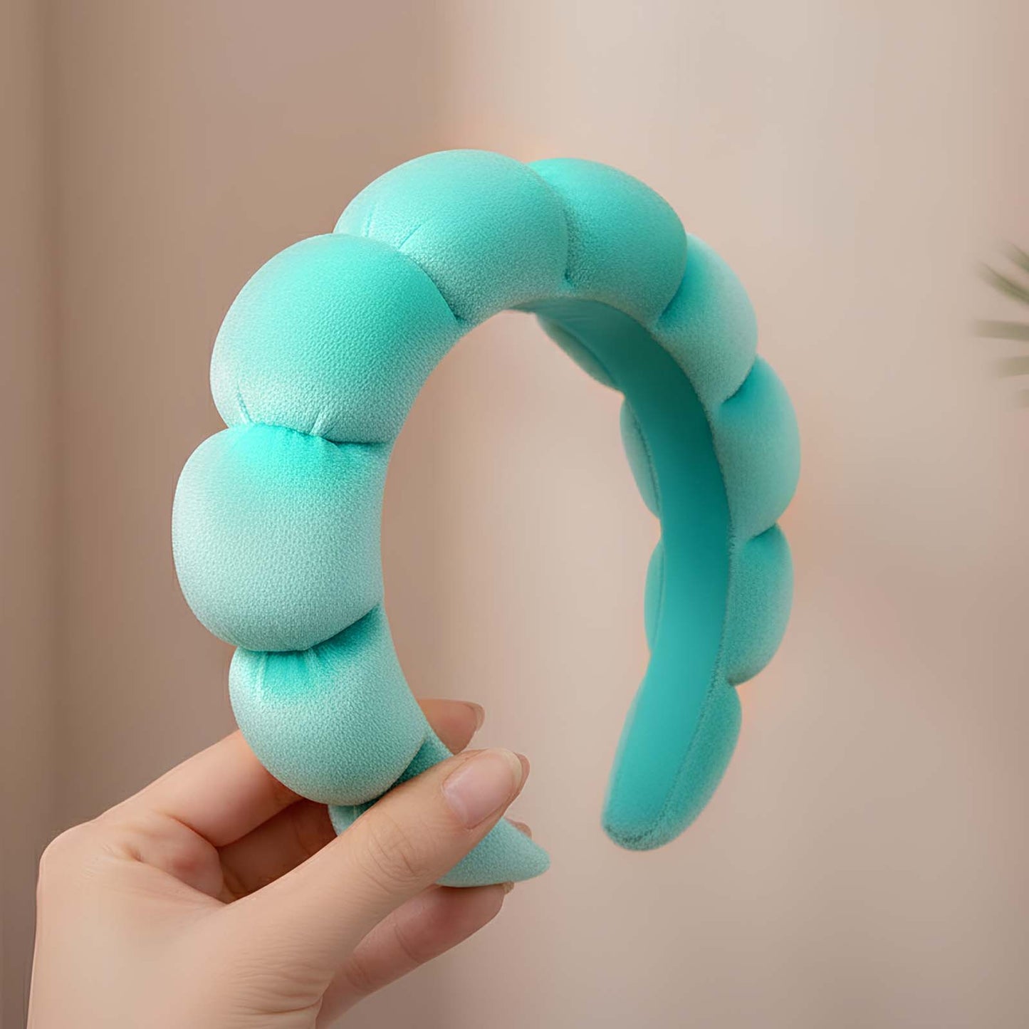 Serre-tête Spa Rembourré pour Soins Nuage Doux Effet Ombré Vert Turquoise