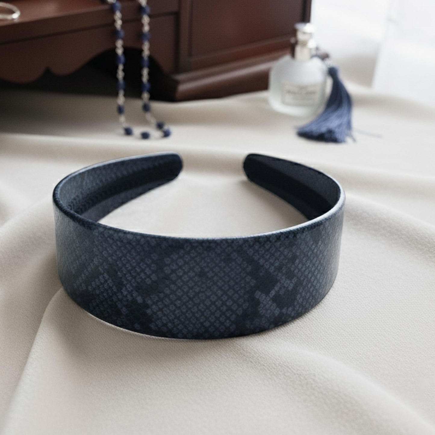 Serre-tête Large en Similicuir Céline Imprimé Python