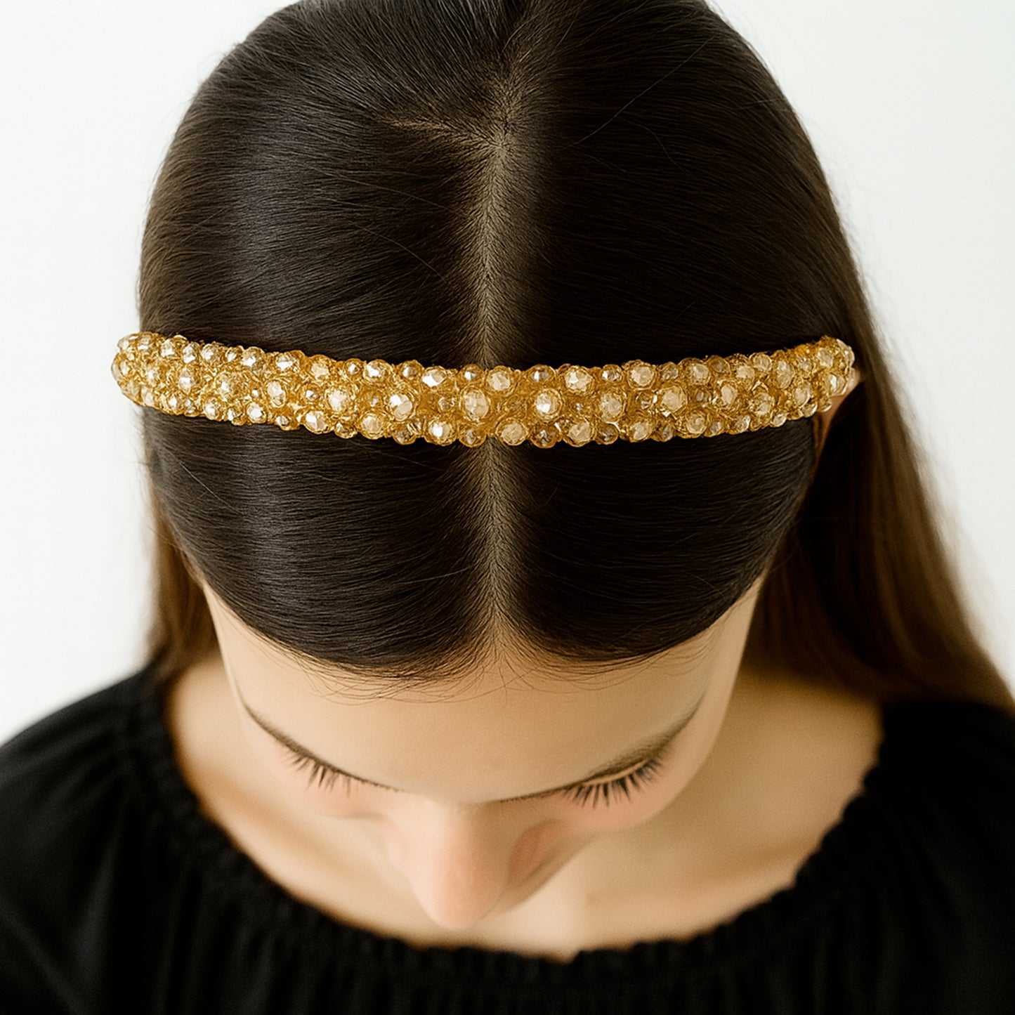 Serre-tête Bijou Onyx Cristaux Solaires