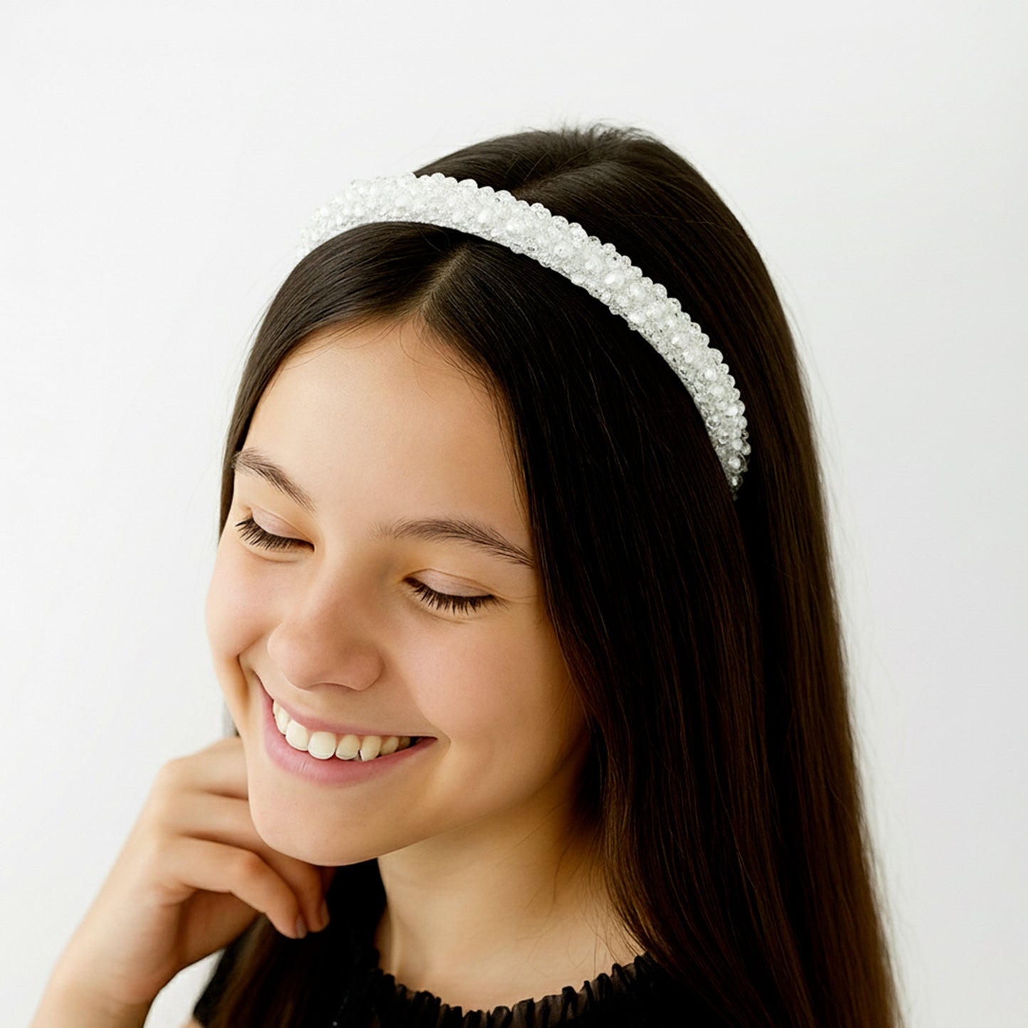 Serre-tête Bijou Onyx Neige Givrée