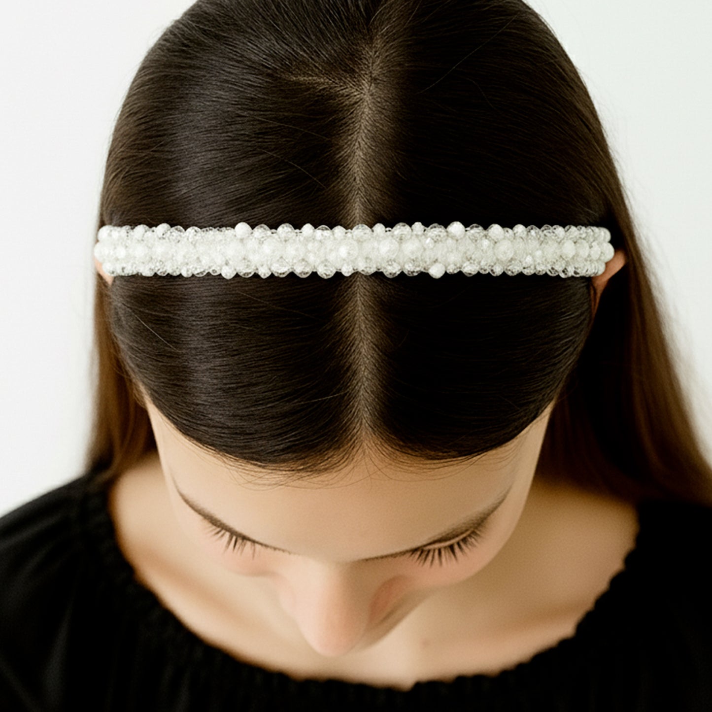 Serre-tête Bijou Onyx Neige Givrée