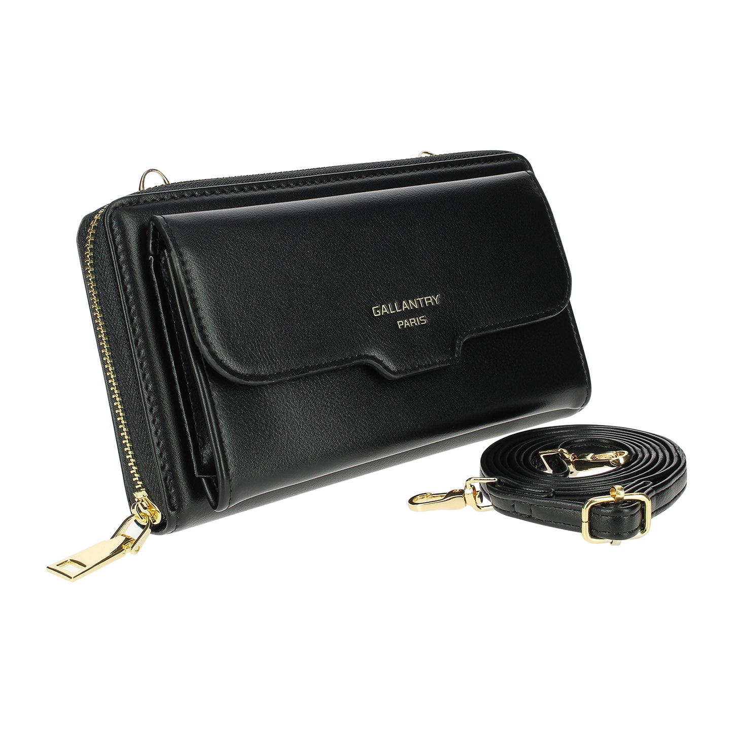 Pochette de Ville Zippée à Bandoulière La Stèle Noir