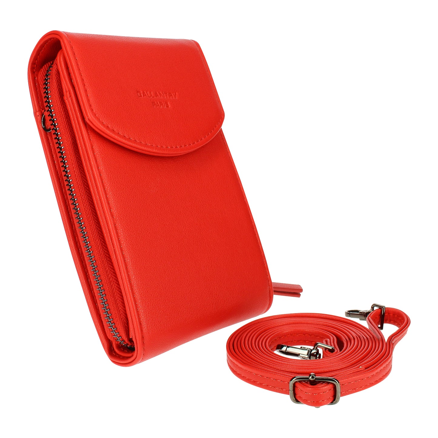 Sac Crossbody à Rabat Multi-Compartiments La Partenaire Rouge