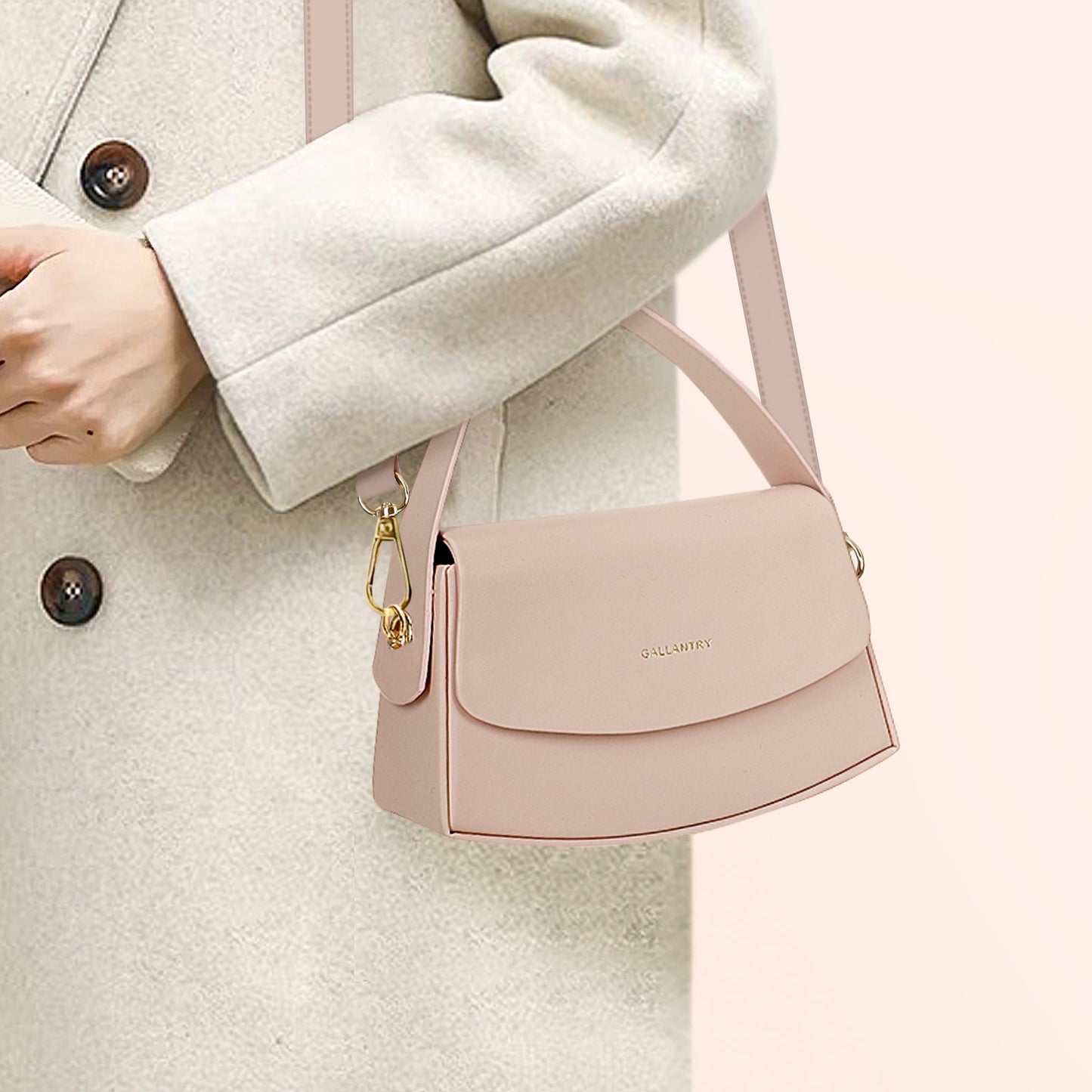 Sac Baguette à Épaule Bandoulière La Discrétion Rose