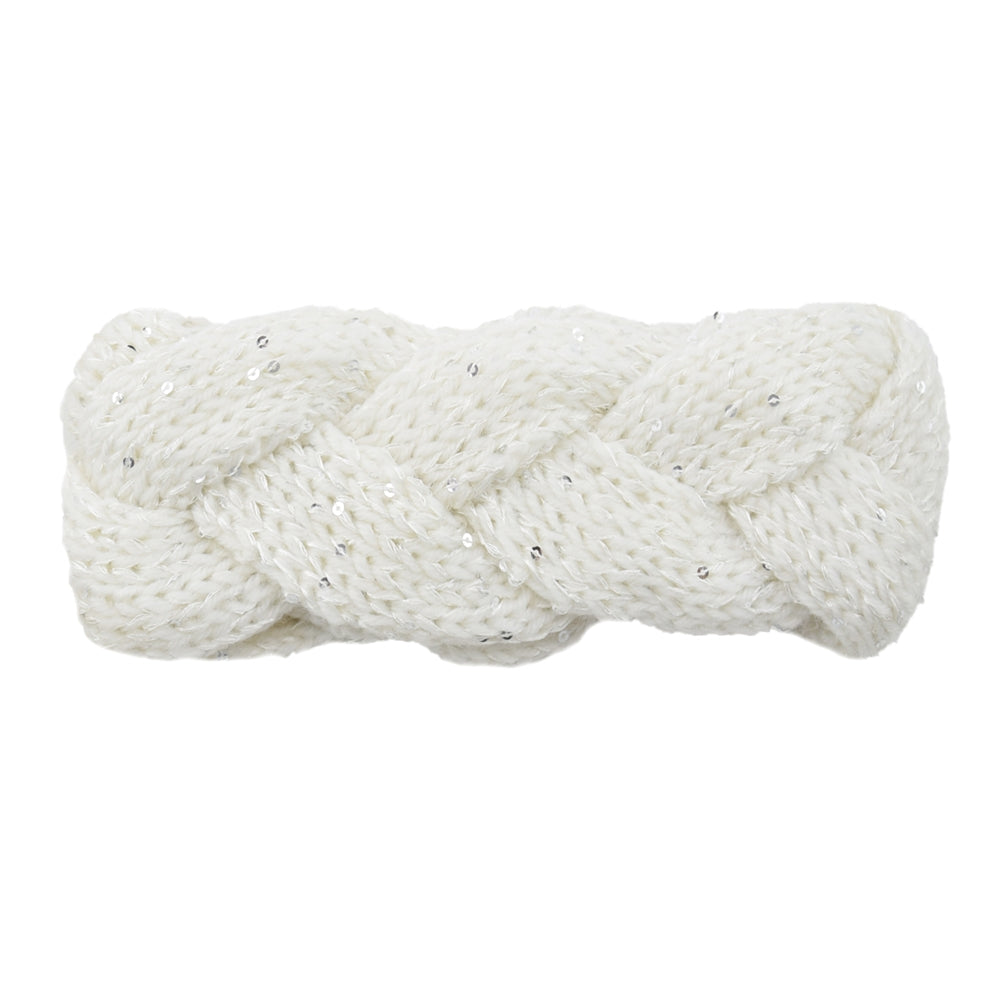 Bandeau en Laine Tressée Blanc - Juliette