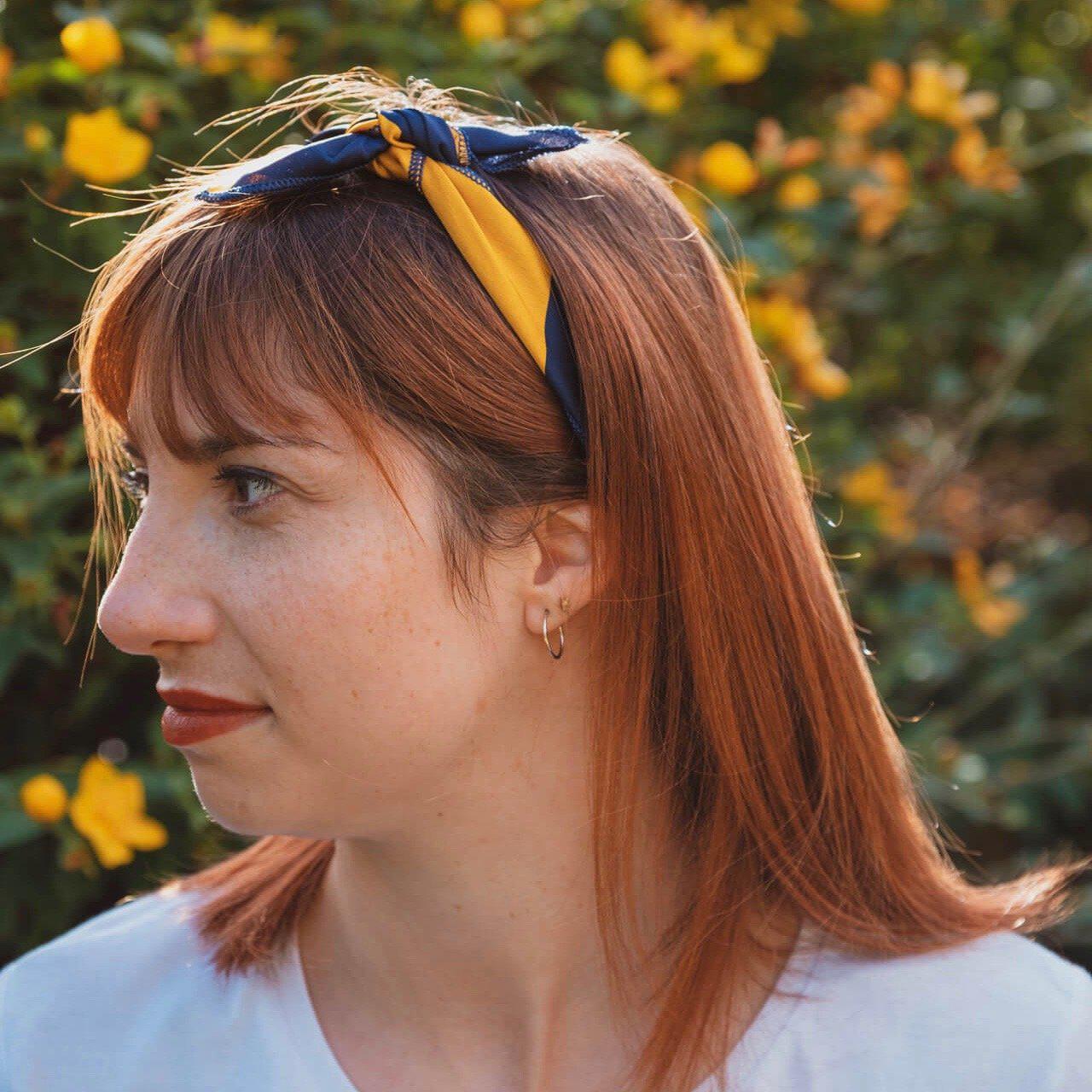 bandana jaune bleu femme