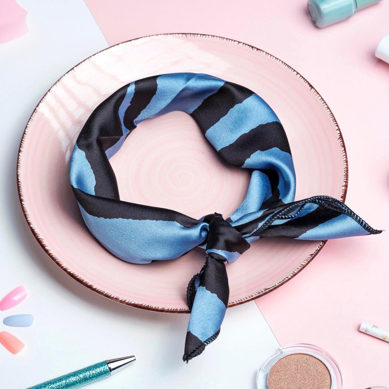 bandana cheveux bleu noir
