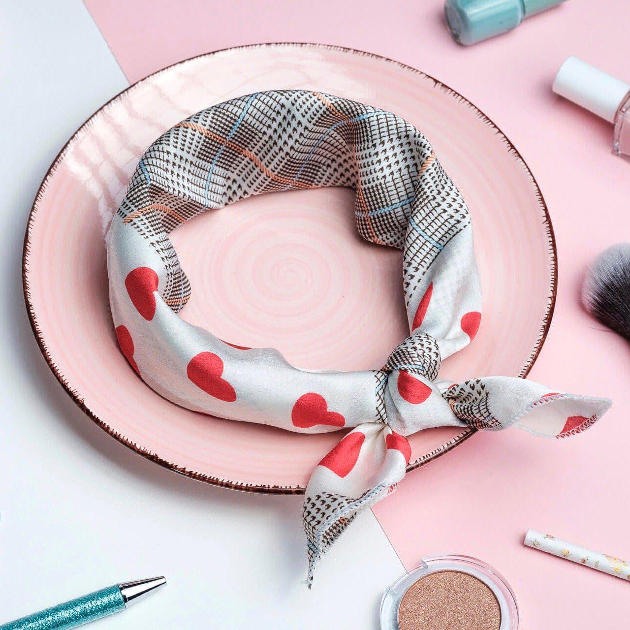 bandana cheveux motif coeur