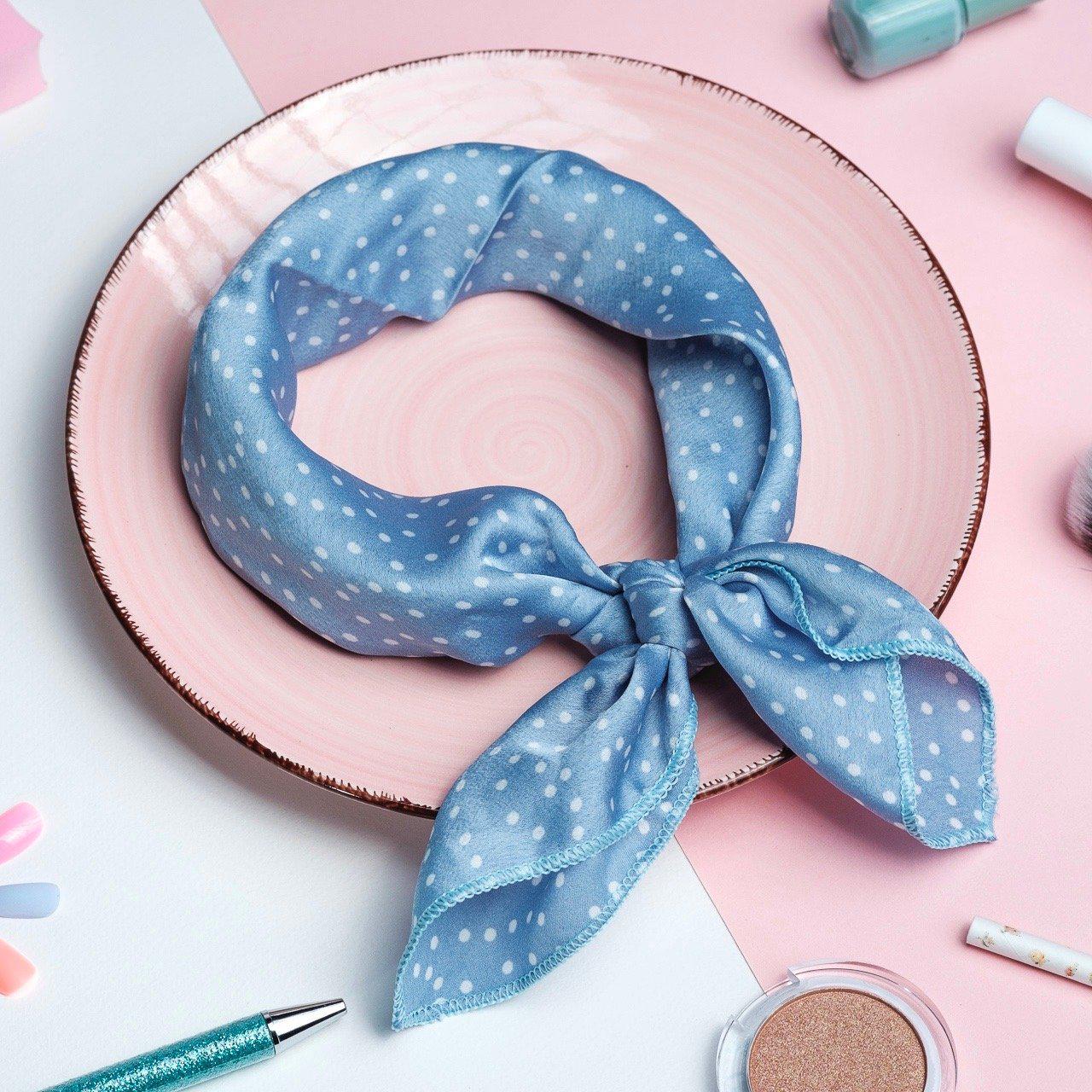 bandana cheveux femme bleu