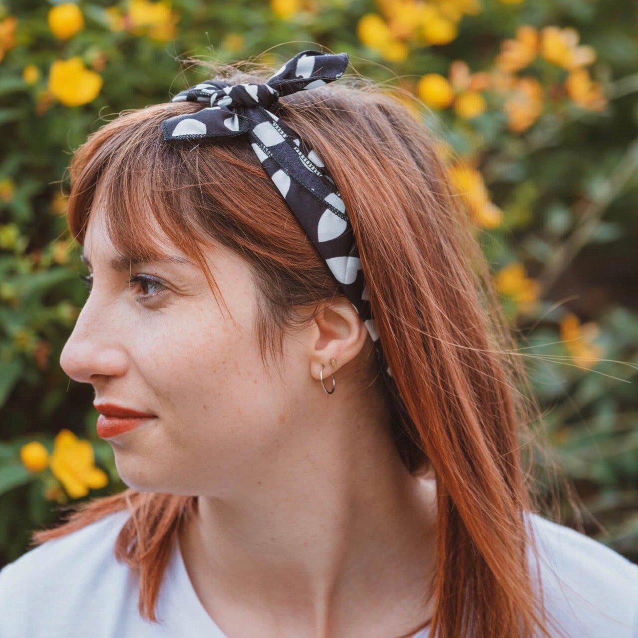 bandana noir et blanc femme