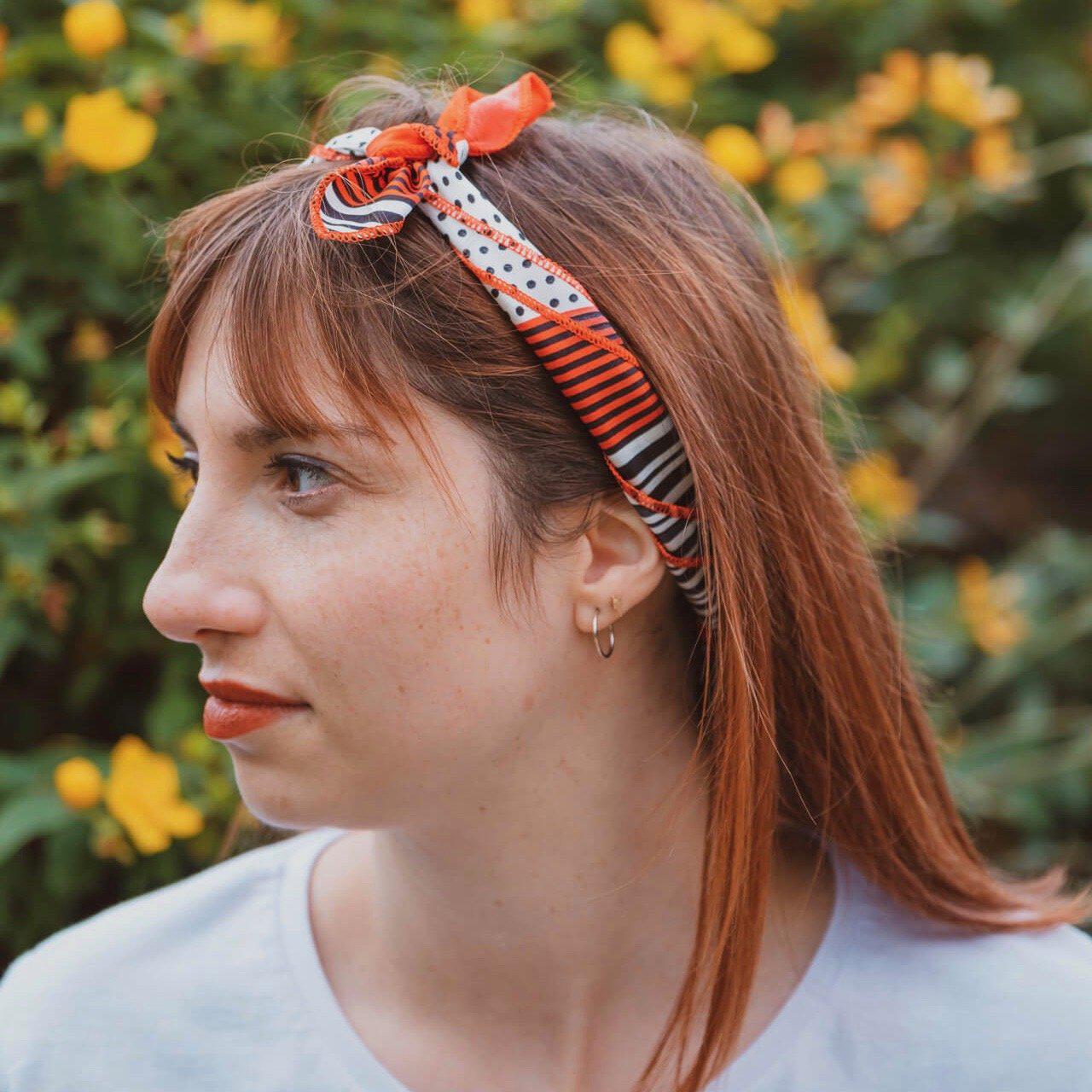 bandana femme rouge et blanc