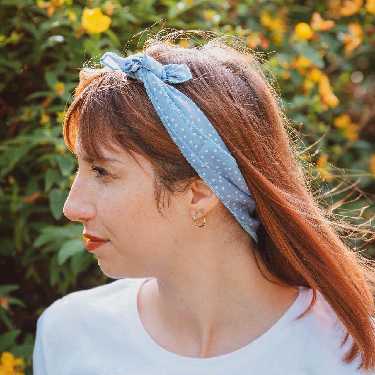 bandana bleu pour femme