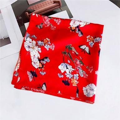bandana rouge fleuri
