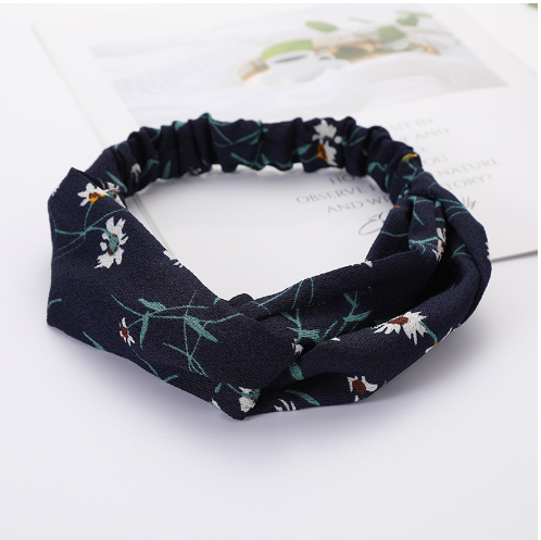 headband cheveux noir à fleurs