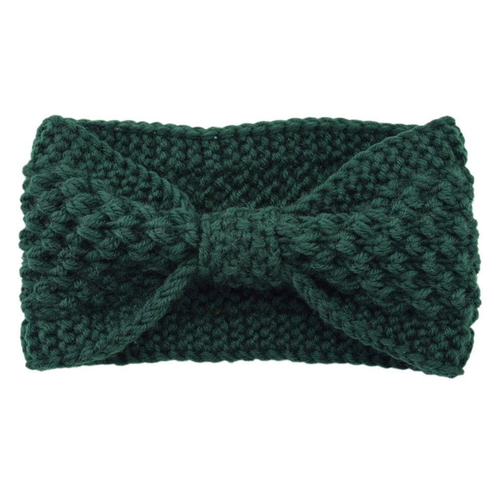 Bandeau hiver laine vert